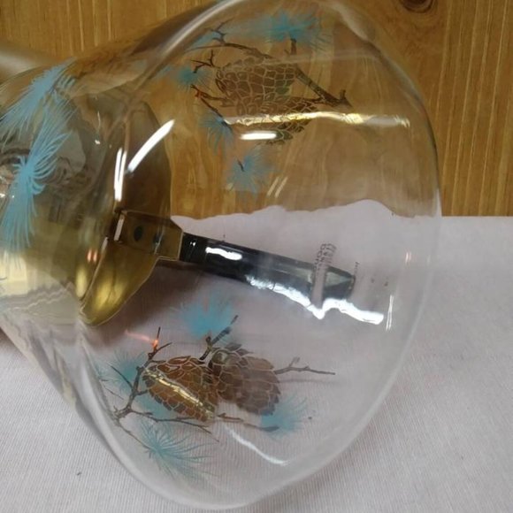 Libbey Percolator Pinecone by David Douglas, Aqua and Gold Libbey Coffee Pot - Picture 7 of 7